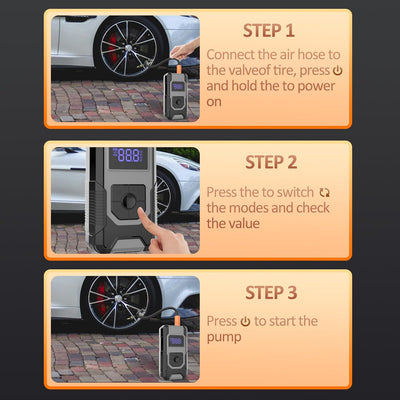HefooHome portable tire inflator 160PSI cordless air pump for car and bike tires.
HefooHome compact air compressor with LED light and digital pressure gauge.
HefooHome fast inflation air pump for cars, motorcycles, bicycles, and sports balls.
HefooHome cordless portable air compressor with auto shut-off for emergency use.
HefooHome 160PSI digital air pump with LED light and power bank function.
HefooHome portable air compressor for inflating tires, sports equipment, and more.
HefooHome emergency tire in
